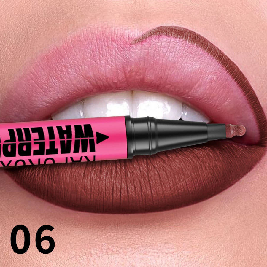 12 színű vízálló matt ajakkontúr ceruza – Tartós, természetes ajakkontúr stift💄💋