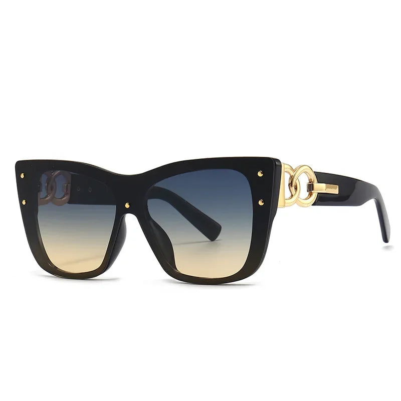New Fashion Big Frame Cat Eye Sunglasses for Ladies – Street Style, UV400 Protection Driving Shades
