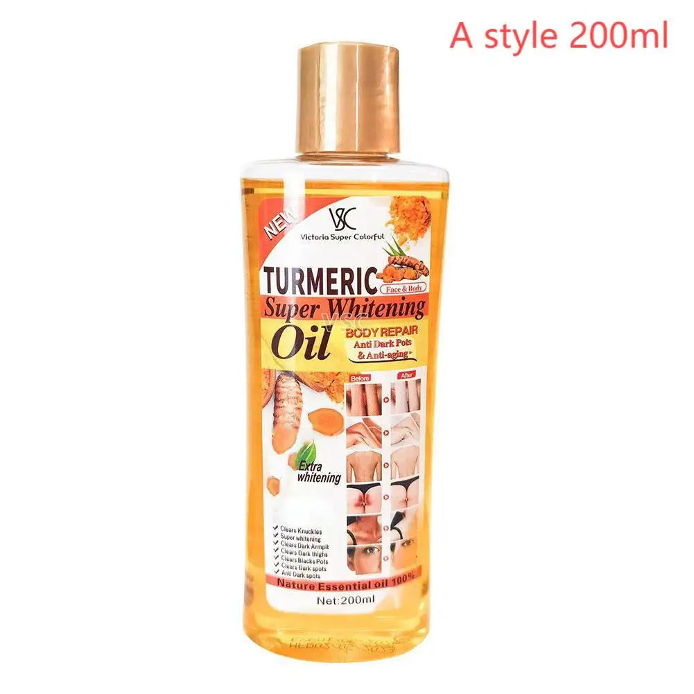 🌿 Turmeric Essential Oil – 200ml Soothing Skin Oil for Face, Neck, Hands & Feet Massage