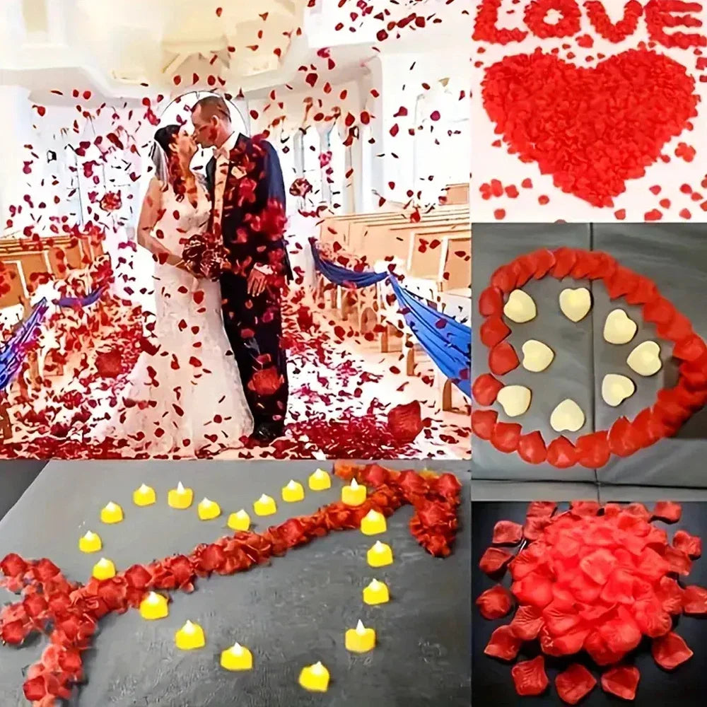 🌹 100/500/1000/5000/10000 db műrózsaszirom – selyemvirág-dekoráció esküvőkre és Valentin-napra 💐