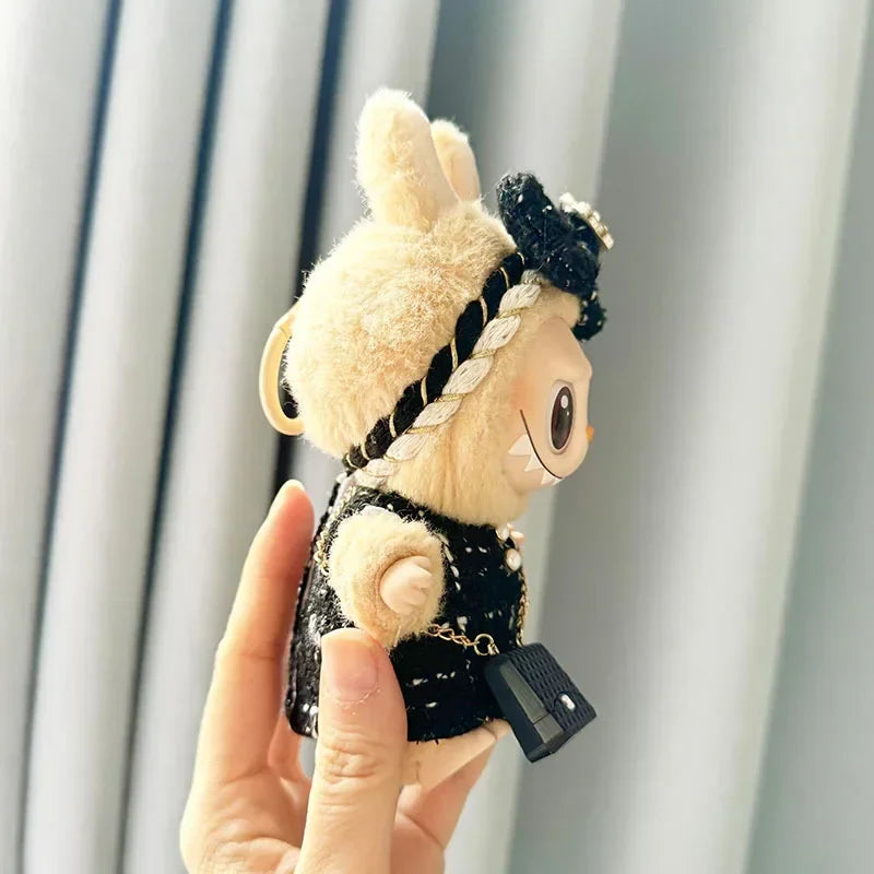 17cm Labubu Doll Clothes – Luxury Custom Outfit with Hat & Dress