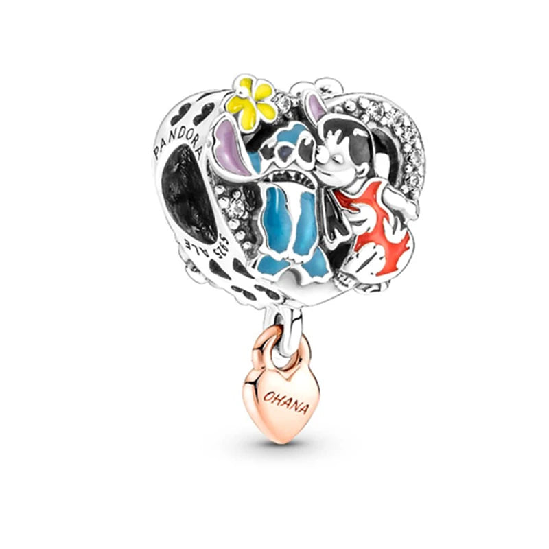 ✨ Miniso Disney Charms – Mickey, Minnie, Marie Cat & Stitch | Pandora-Style Bracelet Compatible