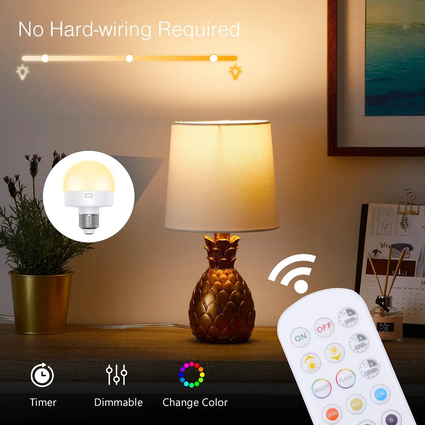 Glow Anywhere™ – Cordless Rechargeable Remote-Controlled LED Bulb