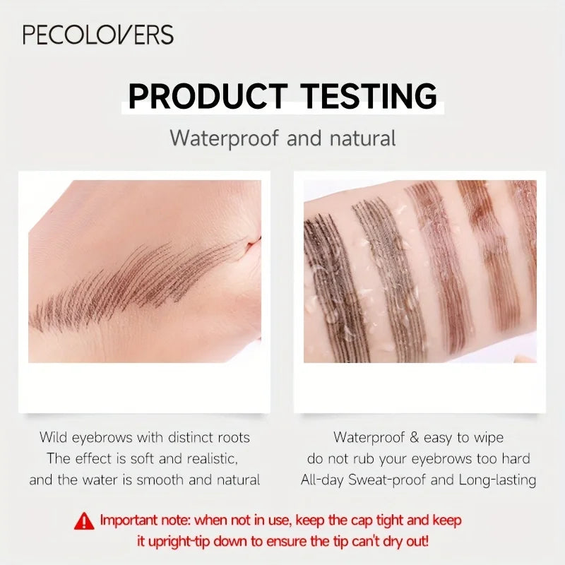🌈 Waterproof 6-Color Eyebrow Tattoo Pen ✍️ 4 Split Tip Liquid Eyebrow Pencil 🖤 Floral Beauty Store