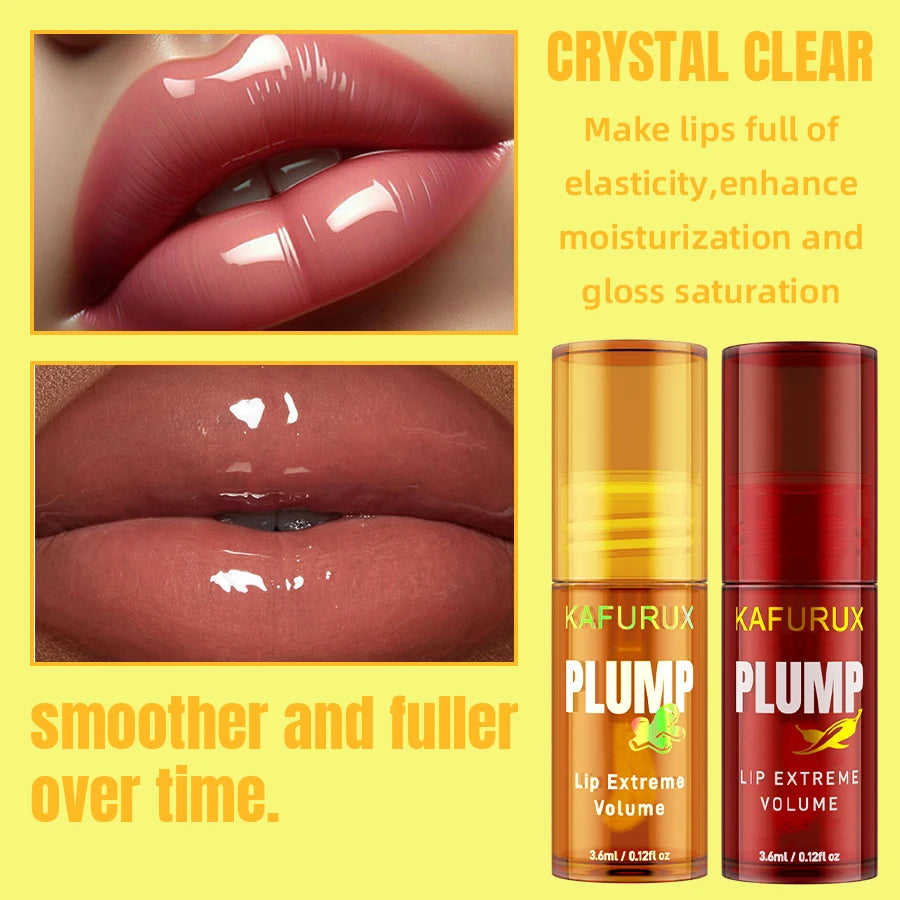 💋 2PC Lip Plump Serum – Long Lasting Moisturizing Lip Oil 💧 | Instant Volume & Fine Line Repair 💥