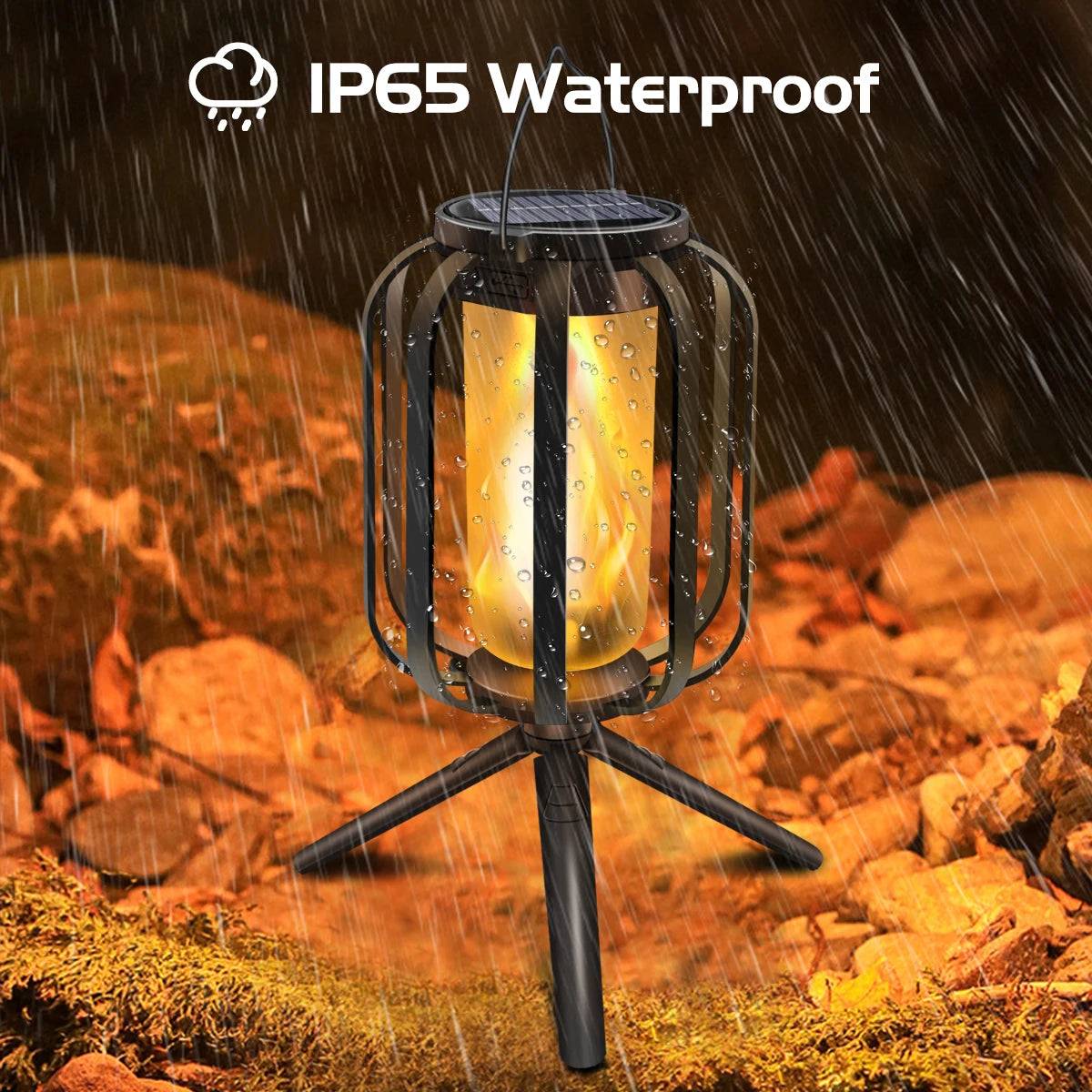 🔥 Flickering Firelight Lantern ✨🌧️ Wireless & Weatherproof Magic for Outdoors! 🌲🏕️