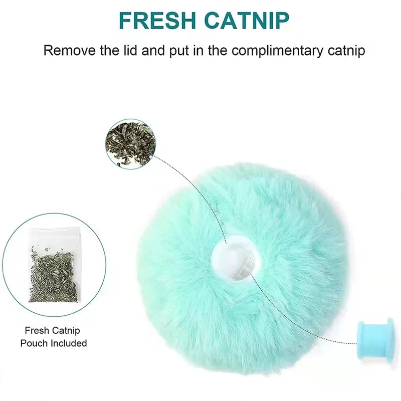 Interactive Plush Cat Toy Ball with Sound & Catnip – Smart Training Toy 5cm