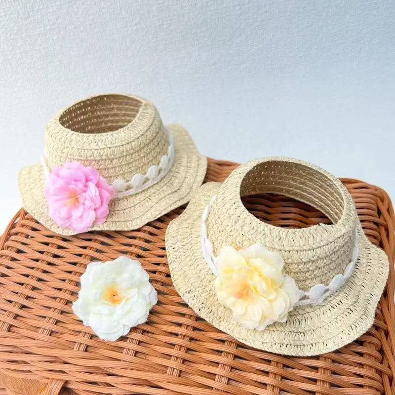 Labubu Summer Elegant Straw Hat – 15/17cm Hawaiian Doll Accessory