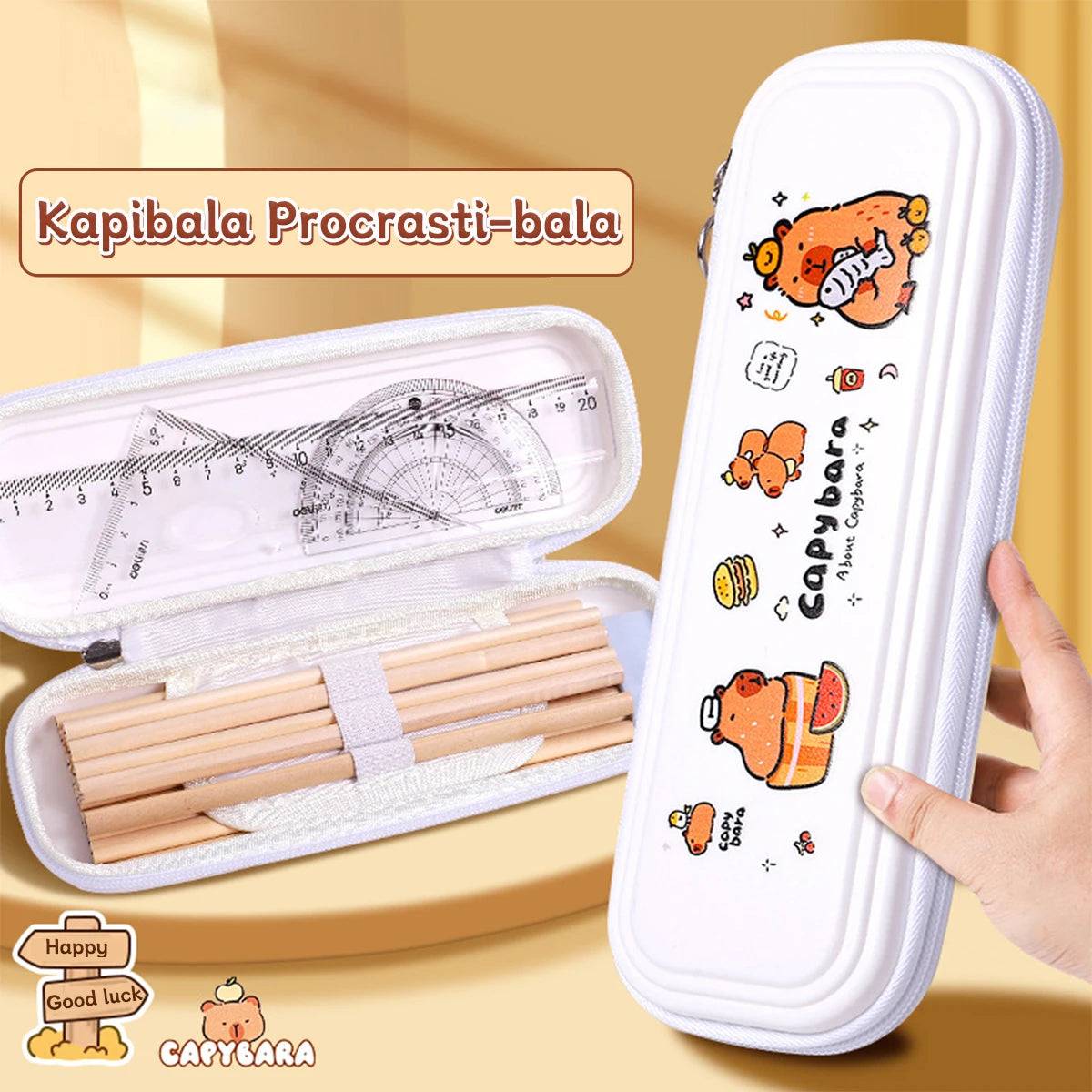 Kawaii Capybara 3D Pencil Case – Cute Large Capacity EVA Stationery Box