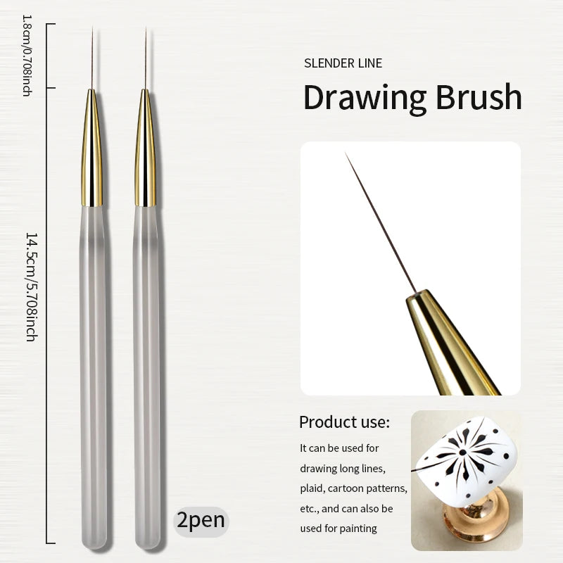 💅 Nail Art Brush Checker | Nail Drawing & Painting Line Brush ✨🎨 RS NAIL Official Store