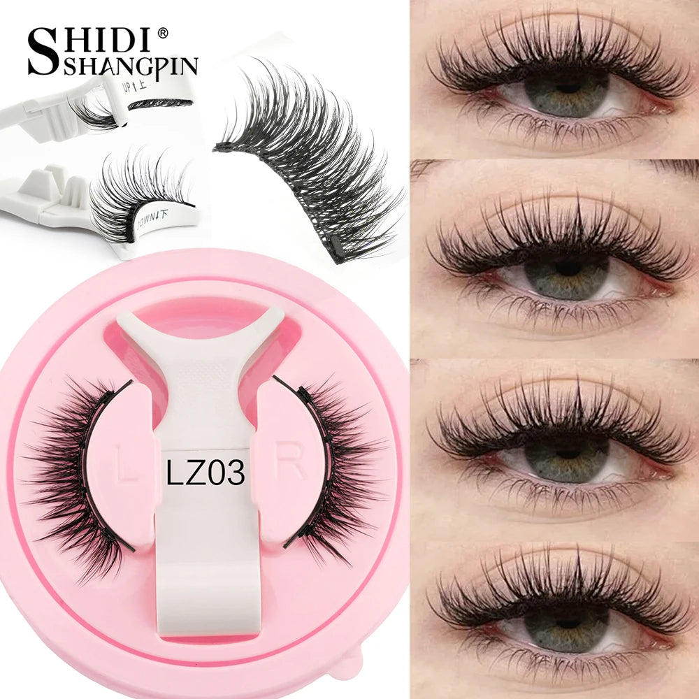 Reusable Magnetic Eyelashes – 1 Pair Natural Curly & Fluffy Lashes with Tweezer, No Glue Needed