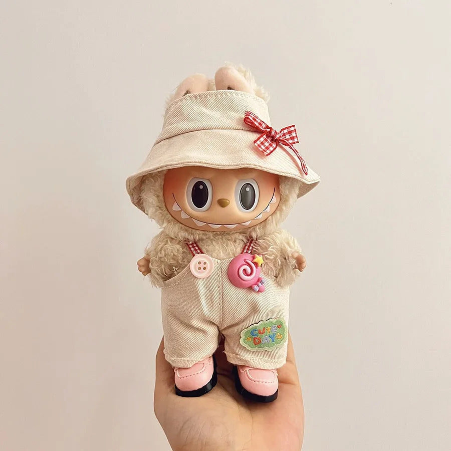 Labubu Velcro Dress Set – Cute Casual Skirt Outfit for 17cm Dolls