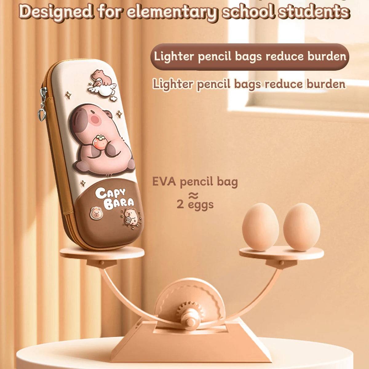 Kawaii Capybara 3D Pencil Case – Cute Large Capacity EVA Stationery Box