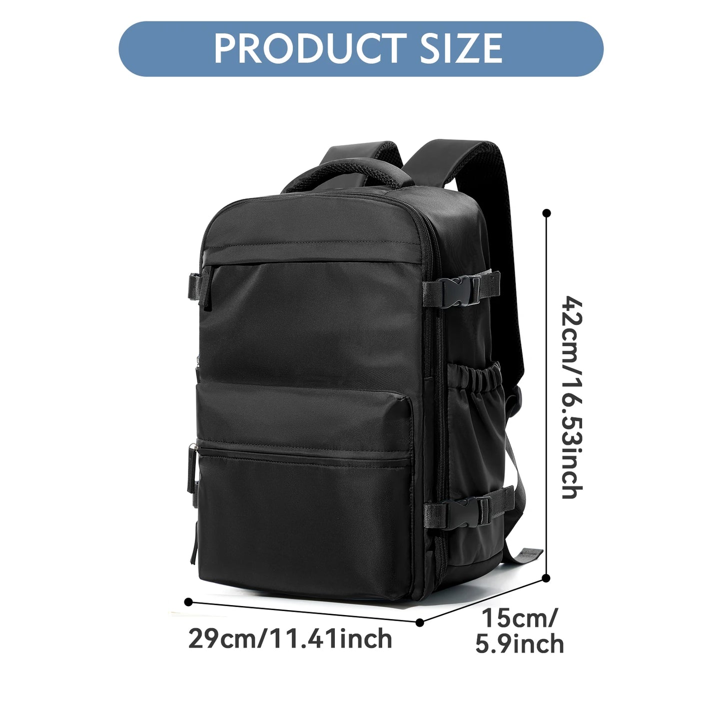 Vacuum Backpack Travel Bag – Large Capacity Expandable Business & School Laptop Backpack for Men & Wome