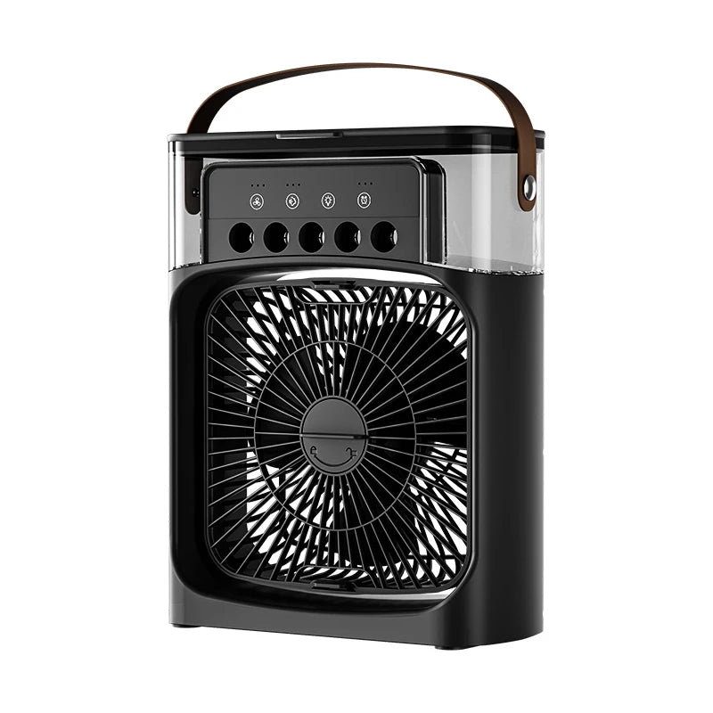 3-in-1 USB Mini Air Cooler Fan ❄️ Humidifier 🌫️ & LED Night Light 🌙