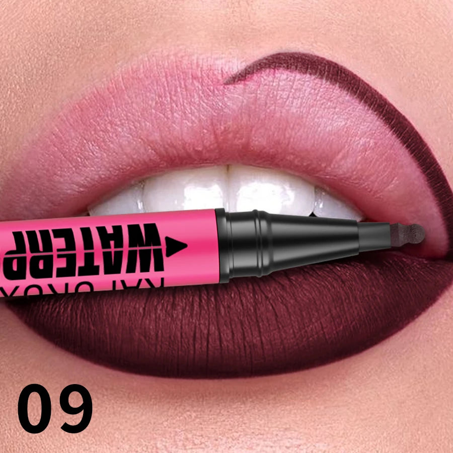 12 színű vízálló matt ajakkontúr ceruza – Tartós, természetes ajakkontúr stift💄💋