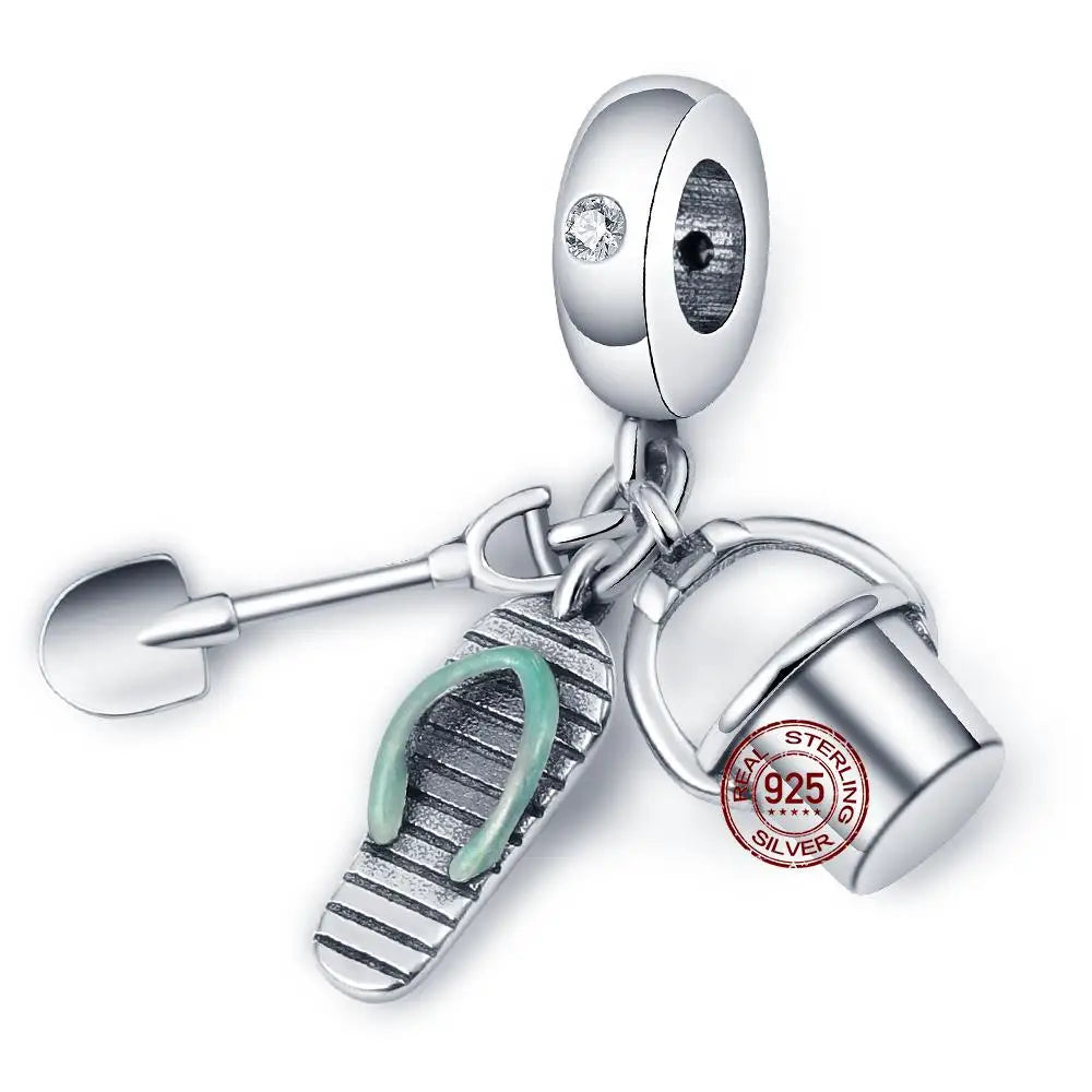 ✨ 925 Silver Ocean Charms – 🐙 Octopus, 🐢 Sea Turtle, 🐬 Dolphin & 💧 Blue Zircon | Pandora-Style Bracelet Compatible