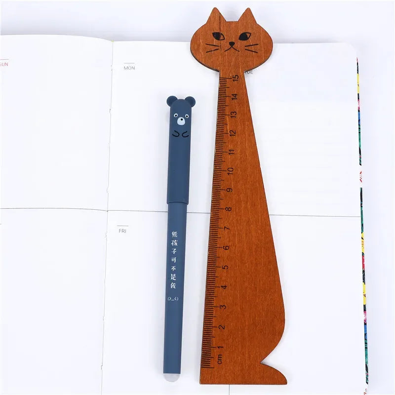 Kawaii Pig Bear Cat Erasable Gel Pen Set - 4+20 Pcs for School & Office