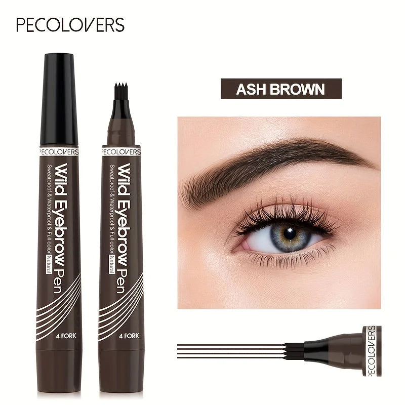 🌈 Waterproof 6-Color Eyebrow Tattoo Pen ✍️ 4 Split Tip Liquid Eyebrow Pencil 🖤 Floral Beauty Store