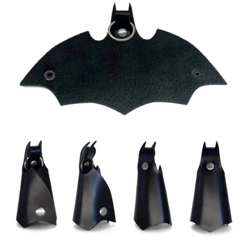Superhero Bruce Wayne Cosplay Keychain – Black Leather Bat Pendant