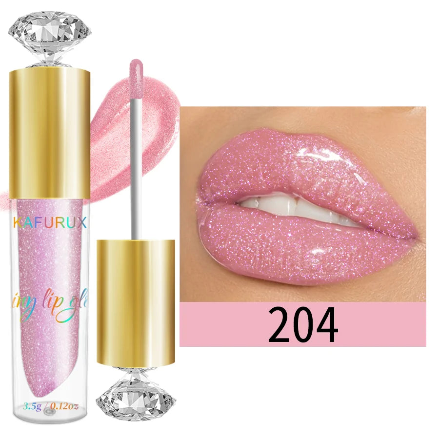 ✨ 9 Colors Diamond Shimmer Glitter Lip Gloss 💎 | Moisturizing, Sparkling Liquid Lipstick – Pearl Shine Makeup