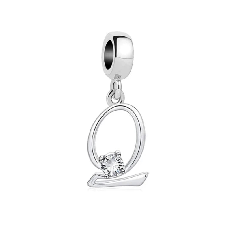 ✨ 925 Silver Alphabet Charms – 🔤 26 Letter Dangle Beads | Pandora-Style Bracelet Compatible