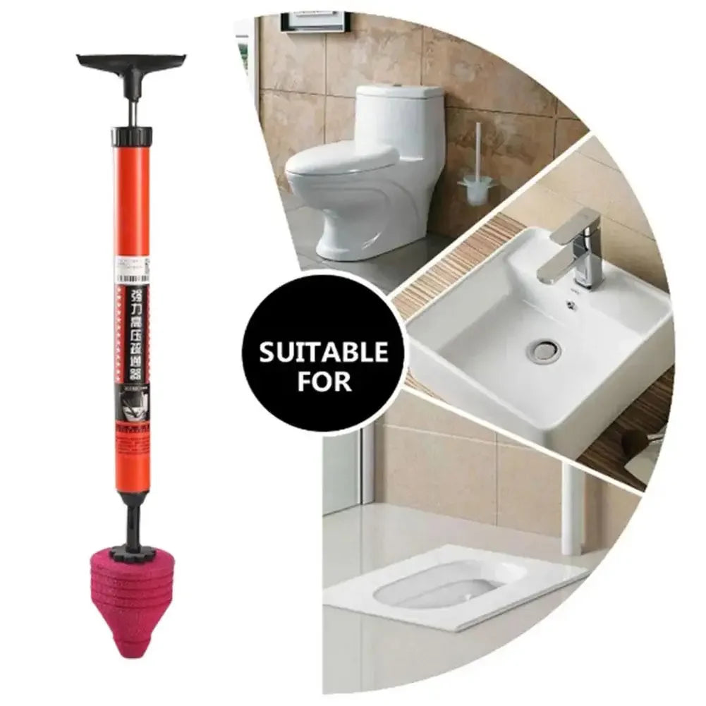 🚽 High Pressure Pneumatic Toilet Plunger – Powerful, Reusable ABS Handle with 120 PSI Air Pressure