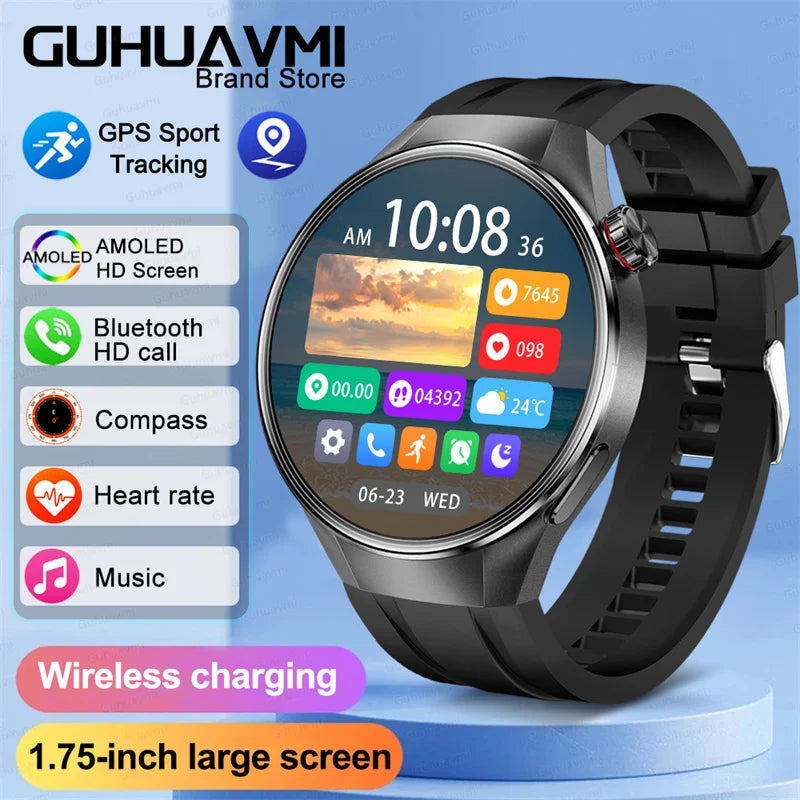 2025 New Huawei GT5 Pro Smart Watch for Men – HD AMOLED, GPS, Heart Rate & Bluetooth Call