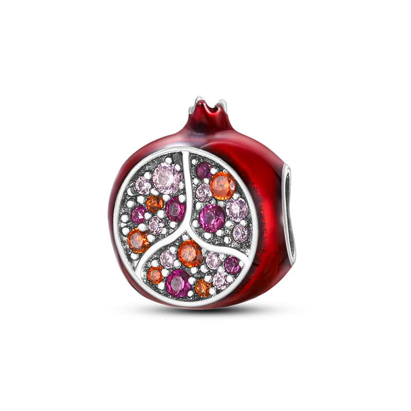✨ 925 Silver Halloween Charms – 💀 Skull, 🍎 Apple & 🍒 Cherry | Pandora-Style Bracelet Compatible