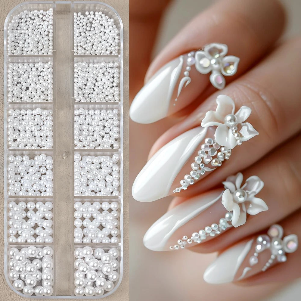 🌊✨ 12Grids Ocean Gold Nail Art Charms | Shell, Seahorse, Starfish & Pearl Gems 🐚🦄 Shop1103833347 Store