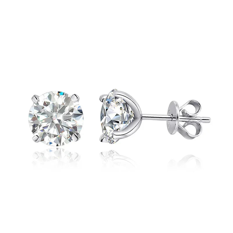 Rose Gold Moissanite Stud Earrings for Women