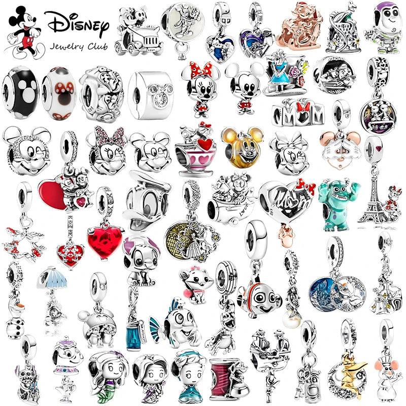 ✨ Miniso Disney Charms – Mickey, Minnie, Marie Cat & Stitch | Pandora-Style Bracelet Compatible