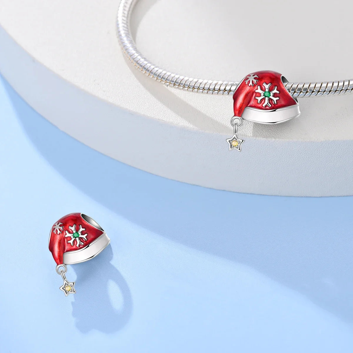 ✨ 925 Sterling Silver Christmas Charms – Tree, Hat, Love & Elk | Pandora-Style Bracelet Compatible