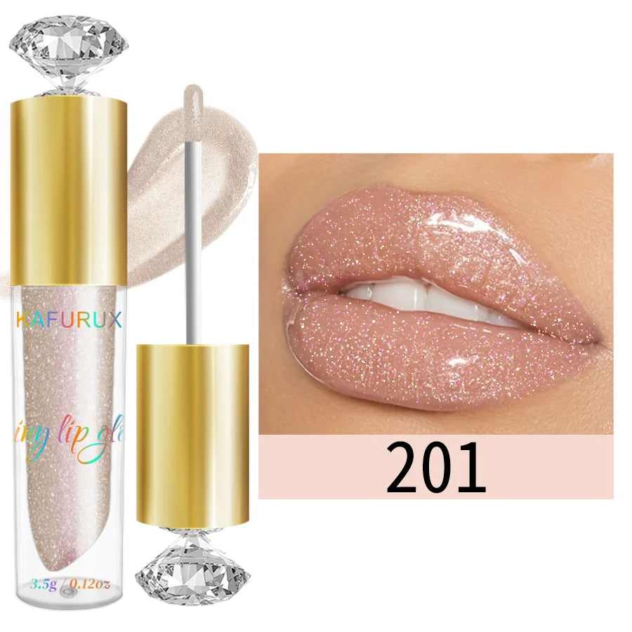 ✨ 9 Colors Diamond Shimmer Glitter Lip Gloss 💎 | Moisturizing, Sparkling Liquid Lipstick – Pearl Shine Makeup