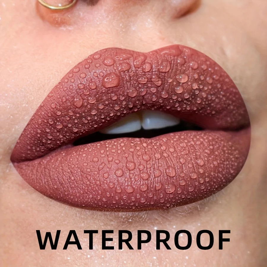💄 19 Colors Matte Velvet Liquid Lipstick 💋 | Waterproof, Long-Lasting Lip Gloss – Nude, Red, Black & More 🌈