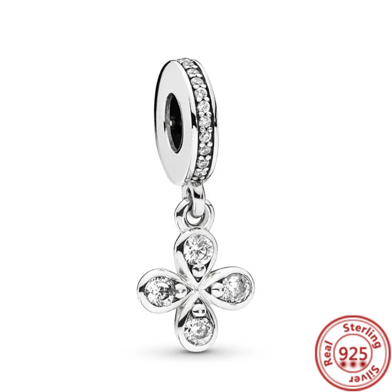 ✨ 925 Silver Winter Charms – ❄️ Snowflake, 🌸 Pansy Flower & 🦋 Blue Butterfly | Pandora-Style Bracelet Compatible