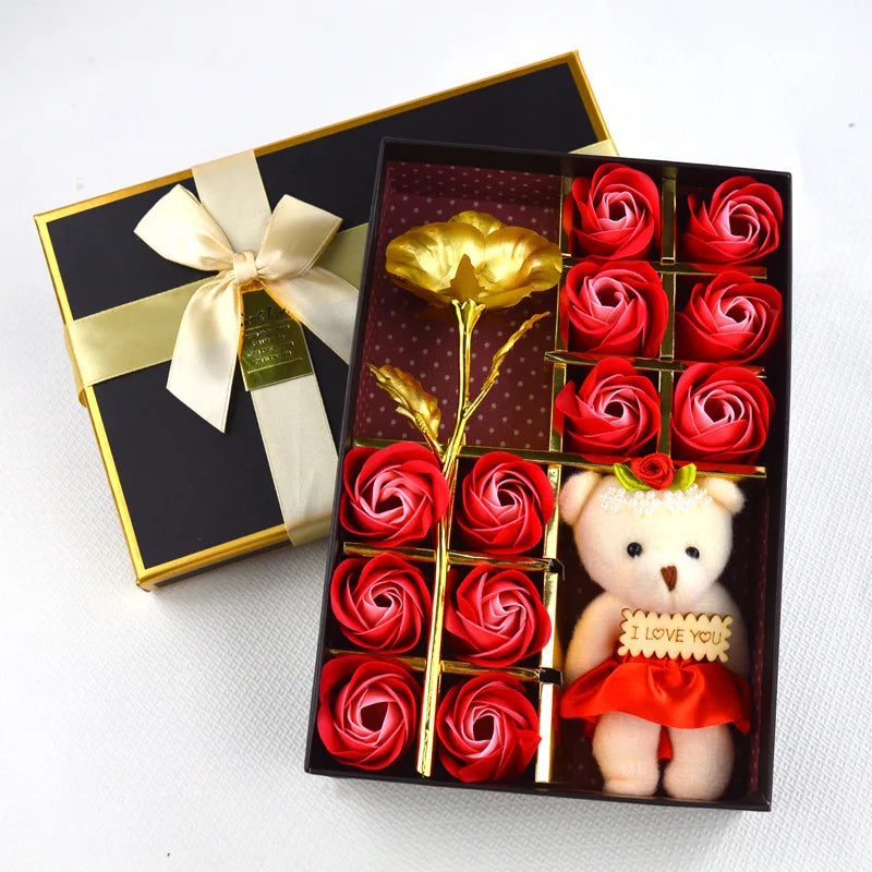 🌹 Mesterséges rózsa illatú fürdőszappan ajándékdobozban – Kézzel készített Valentin-napi ajándék Neki 💝