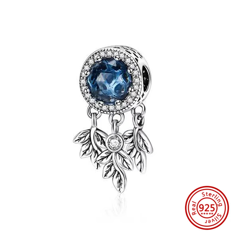 ✨ 925 Sterling Silver Ocean Charms – 🌙 Moon, ⭐ Star, ☀️ Sun & 💧 Blue Beads | Pandora-Style Bracelet Compatible