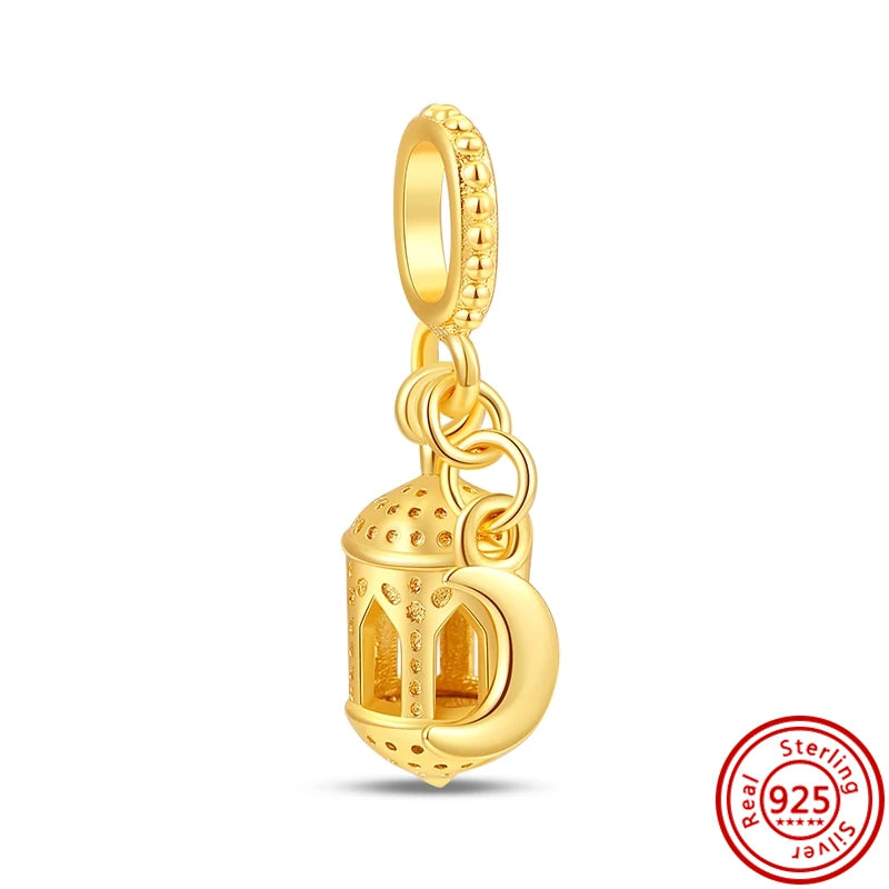 ✨ 925 Silver Gold-Plated Charms – ✨ Sparkling Dangle Beads | Pandora-Style Bracelet Compatible