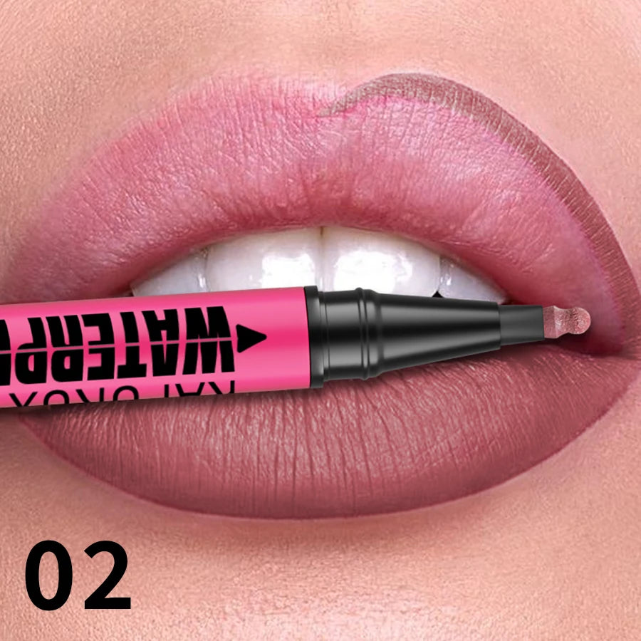 12 színű vízálló matt ajakkontúr ceruza – Tartós, természetes ajakkontúr stift💄💋