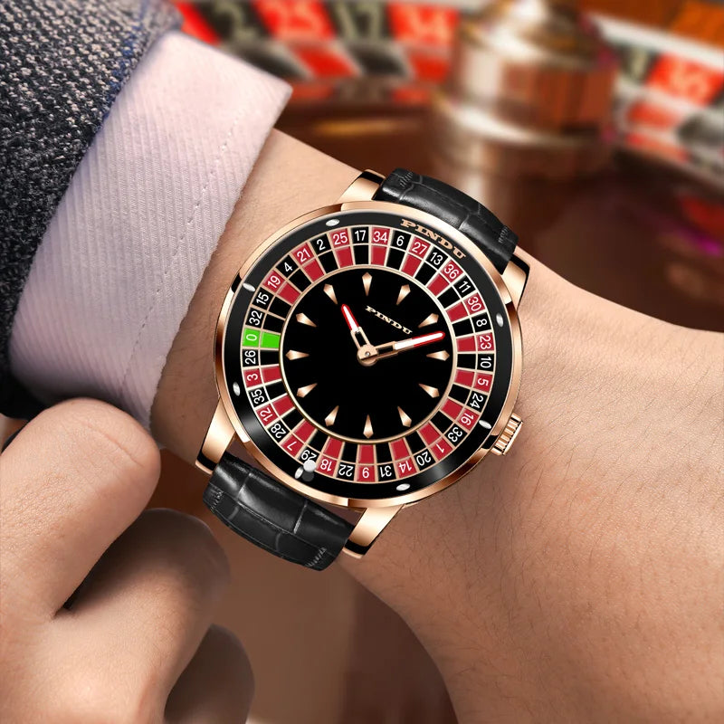 Men’s Las Vegas Roulette Table Top Theme Watch – Model P6616 & P6617