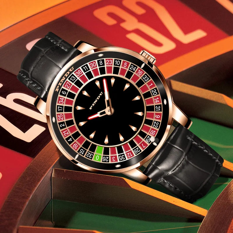 Men’s Las Vegas Roulette Table Top Theme Watch – Model P6616 & P6617