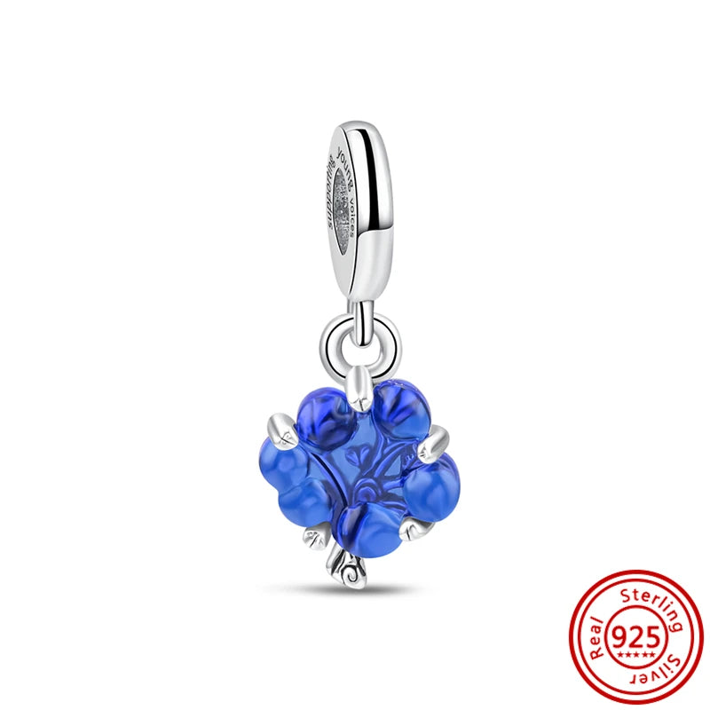 ✨ 925 Sterling Silver Ocean Charms – 🌙 Moon, ⭐ Star, ☀️ Sun & 💧 Blue Beads | Pandora-Style Bracelet Compatible