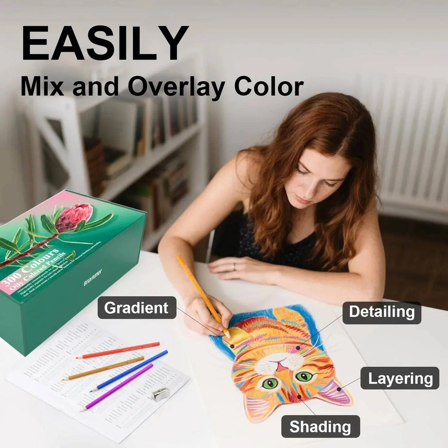 🎨🖍️✨ Brutfuner 300-Piece Oil-Based Colored Pencil Set – Ultimate Drawing & Doodling Kit!