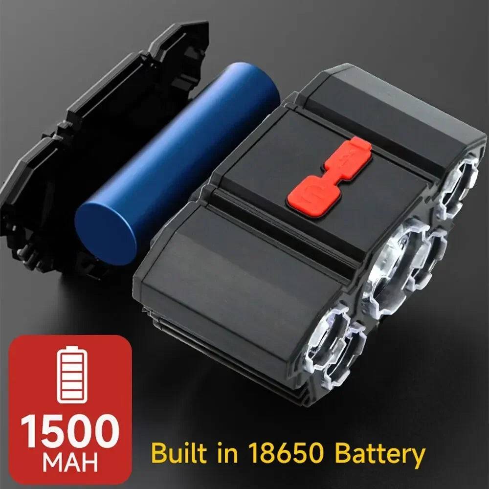 5 LED Rechargeable Headlamp USB Flashlight | Camping Hiking Fishing Light
