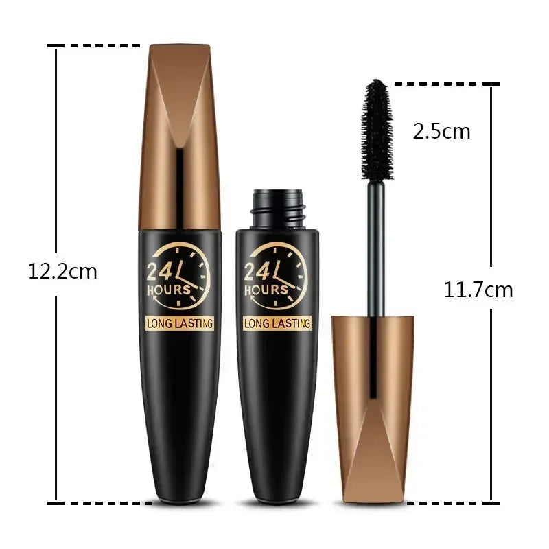 🌟 5D Waterproof Black Silk Fiber Mascara – Lengthening & Curling Eyelash Extension