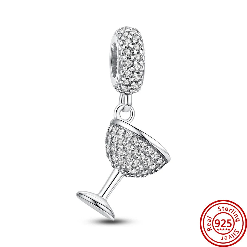 ✨ 925 Silver Sparkling Charms – ❄️ Snowflake, 🌿 Herbarium, 😇 Angel Wings & ❤️ Heart | Pandora-Style Bracelet Compatible
