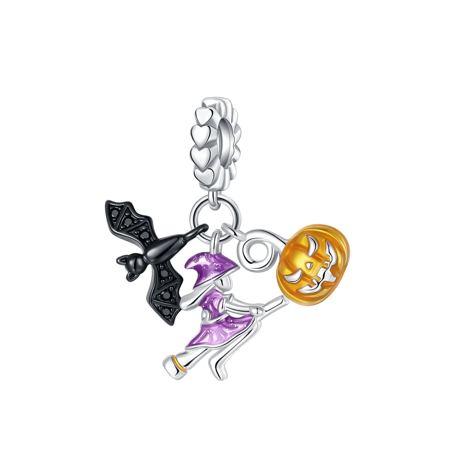 ✨ 925 Sterling Silver Halloween Charms – Witch, Pumpkin & Poison Elements | Pandora-Style Bracelet Compatible