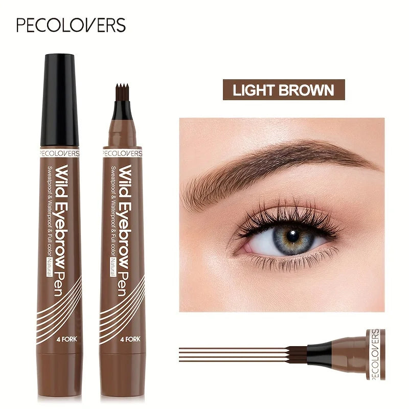 🌈 Waterproof 6-Color Eyebrow Tattoo Pen ✍️ 4 Split Tip Liquid Eyebrow Pencil 🖤 Floral Beauty Store