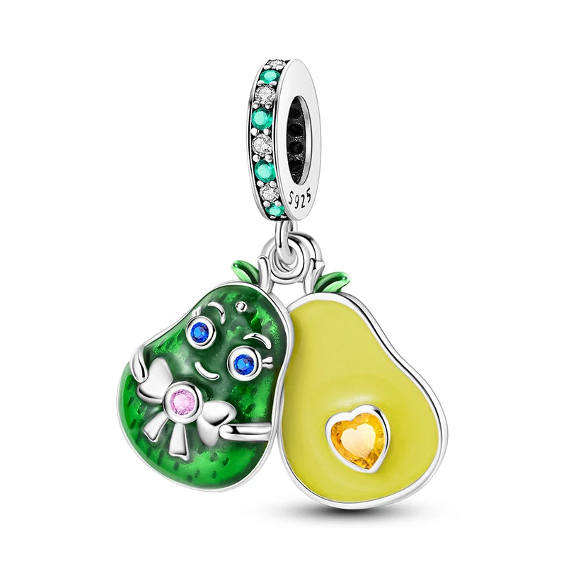 ✨ 925 Silver Strawberry & Cherry Charms – Fruit Series Beads | Pandora-Style Bracelet Compatible